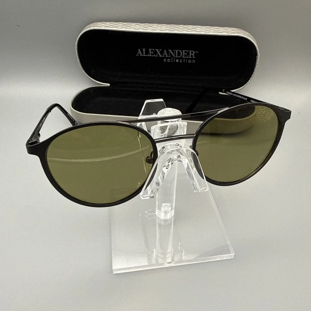 Colours by Alexander Julian Authentic Morricone Sunglasses Black Round GreenLens